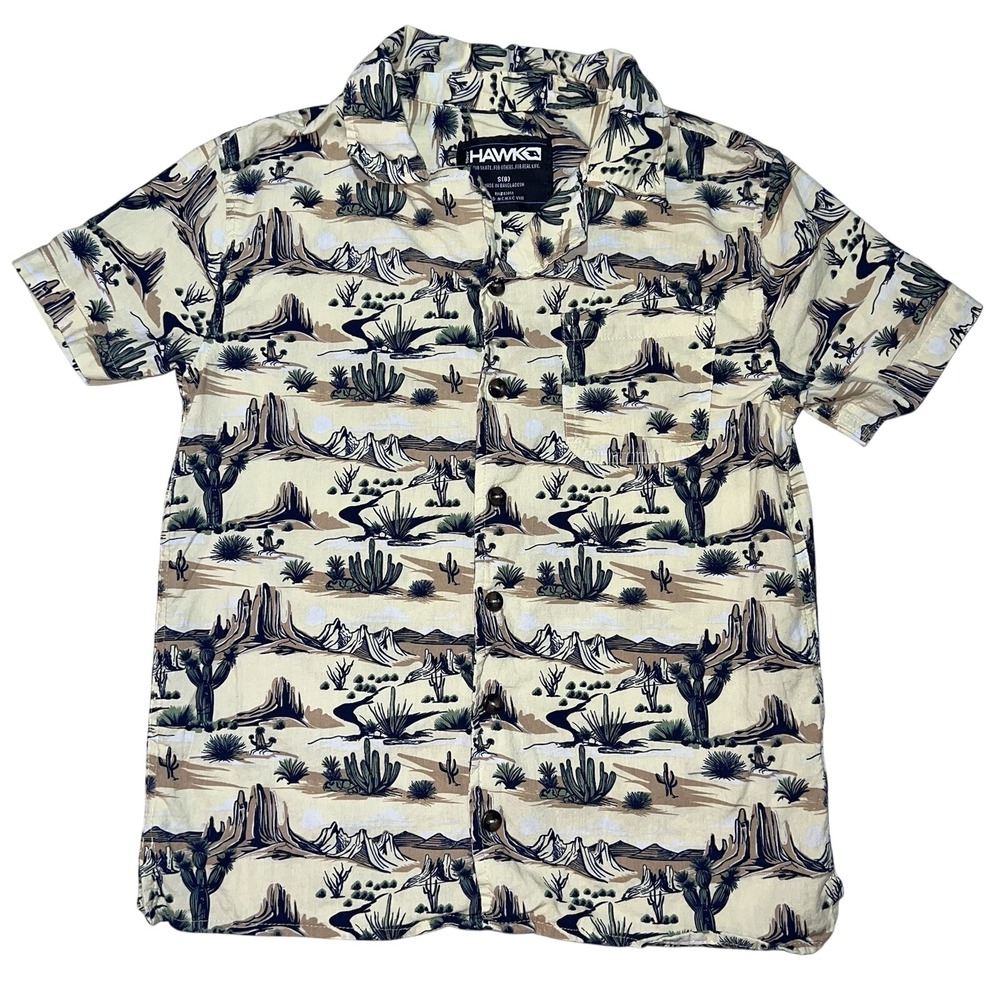 Tony Hawk Boys Size 8 Short Sleeve Printed Button Down Shirt Western